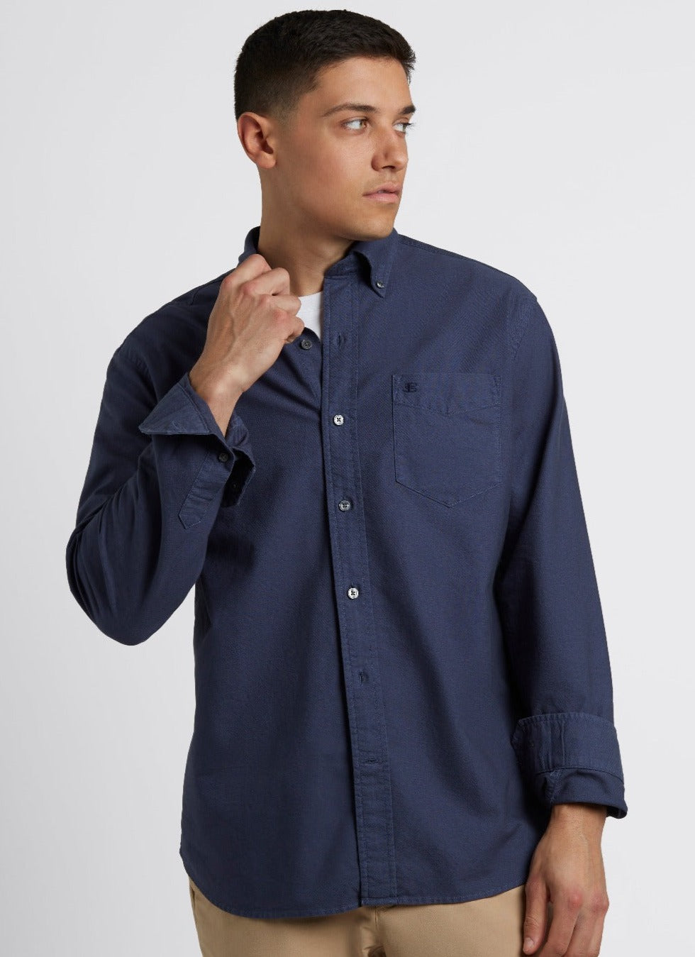 Beatnik Oxford Garment Dye Shirt - Indigo - Ben Sherman