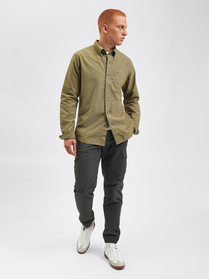 Beatnik Oxford Garment Dye Shirt - Military Green