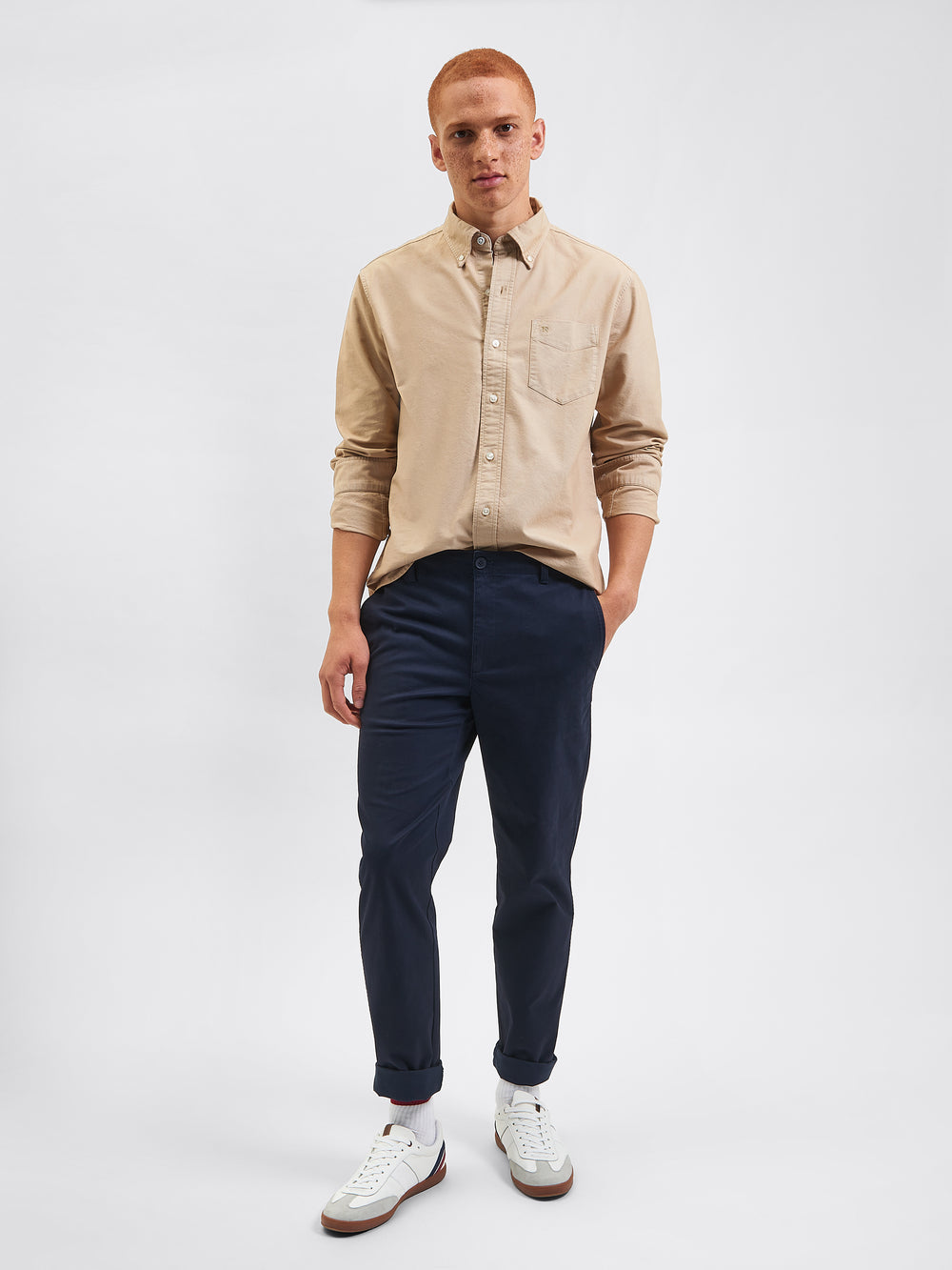 Beatnik Oxford Garment Dye Shirt - Stone