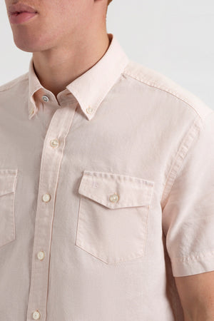 Garment Dye Linen Shirt - Light Pink