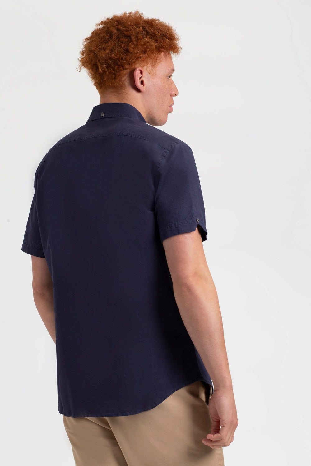 Garment Dye Linen Shirt - Navy
