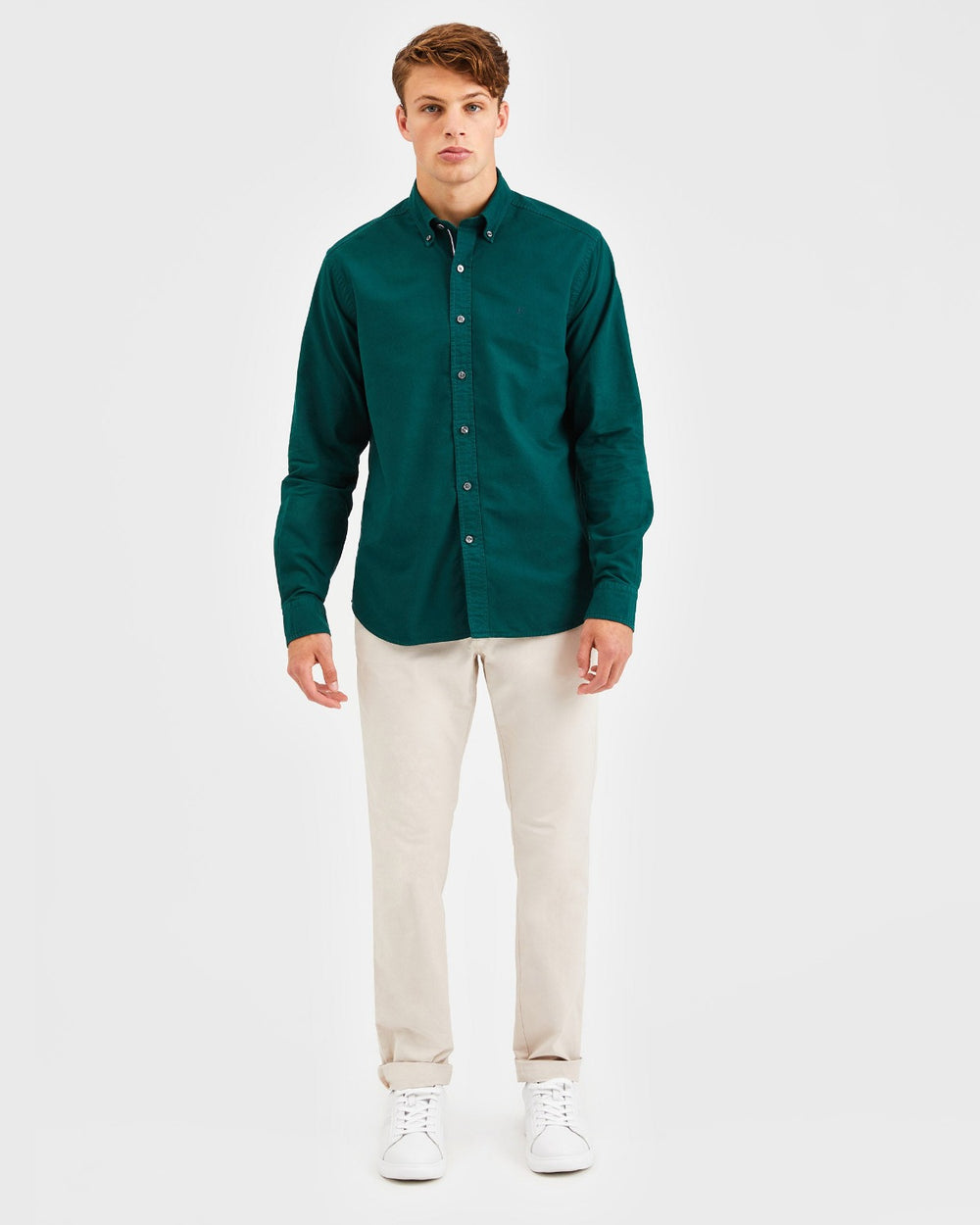 Beatnik Oxford Garment Dye Shirt - Forest Green
