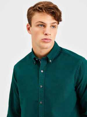Beatnik Oxford Garment Dye Shirt - Forest Green