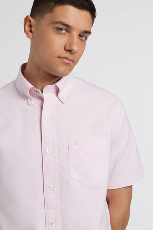 Short Sleeve Brighton Oxford Organic Shirt - Dusty Pink