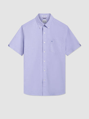 Short Sleeve Brighton Oxford Organic Shirt - Spring Purple