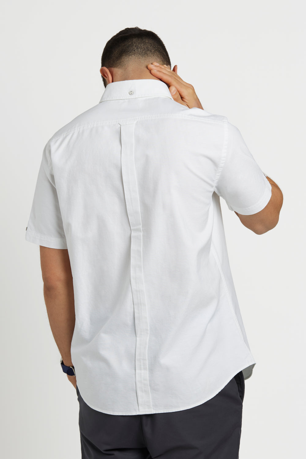 Short Sleeve Brighton Oxford Organic Shirt - White