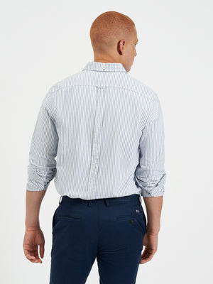 Brighton Oxford Organic Stripe Shirt - Indigo Bengal Stripe