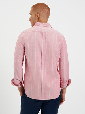 Brighton Oxford Organic Pinstripe Shirt - Light Red