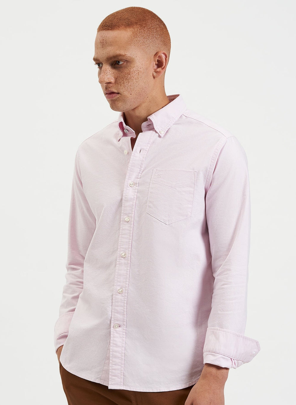 Ben Sherman, Brighton Oxford Shirt, Men's Pink Oxford Shirt, commuter button down, pink, front 