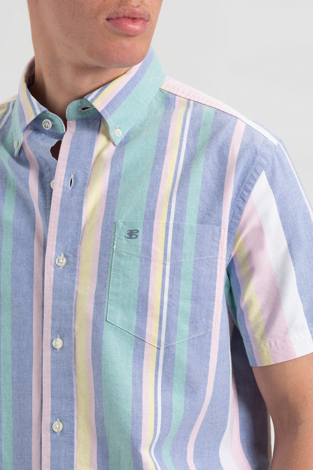 Short Sleeve Brighton Oxford Organic Stripe Shirt