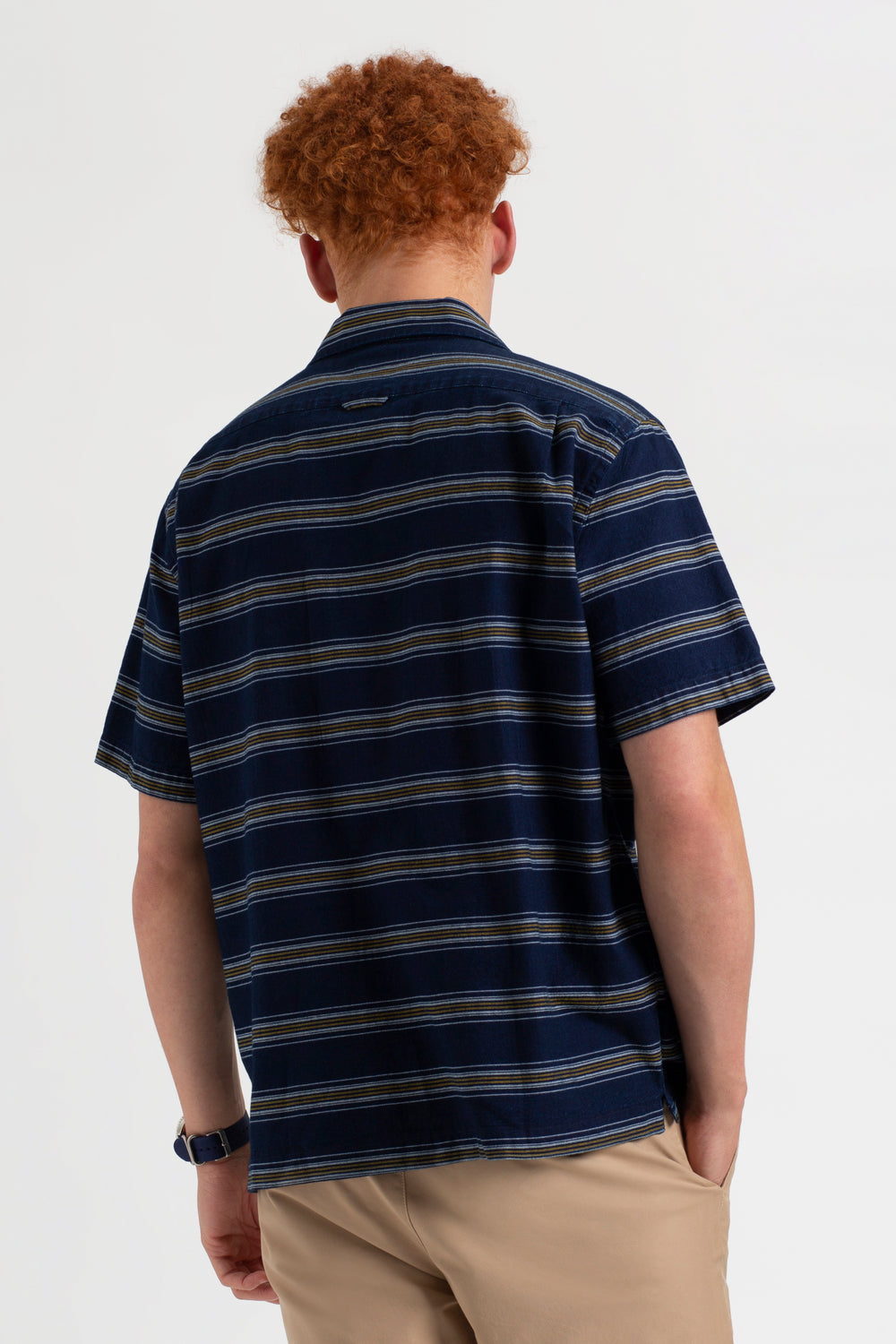 Dalston Blues Short Sleeve Indigo Stripe Beach Shirt