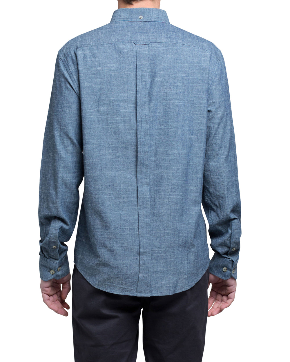 Long-Sleeve Chambray Woven Shirt - Navy Blazer - Ben Sherman