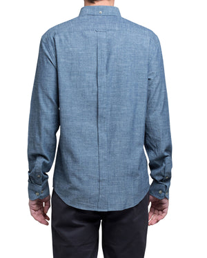 Long-Sleeve Chambray Woven Shirt - Navy Blazer