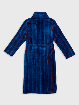 Navy Stripe Fleece Knit Robe