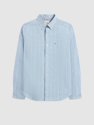 Brighton Oxford Pinstripe Shirt - Ocean Blue