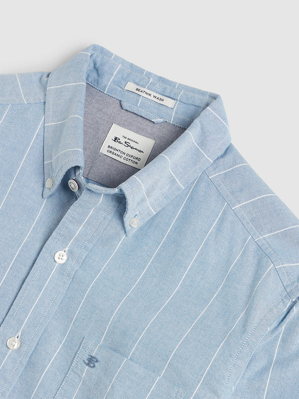 Brighton Oxford Pinstripe Shirt - Ocean Blue - Ben Sherman