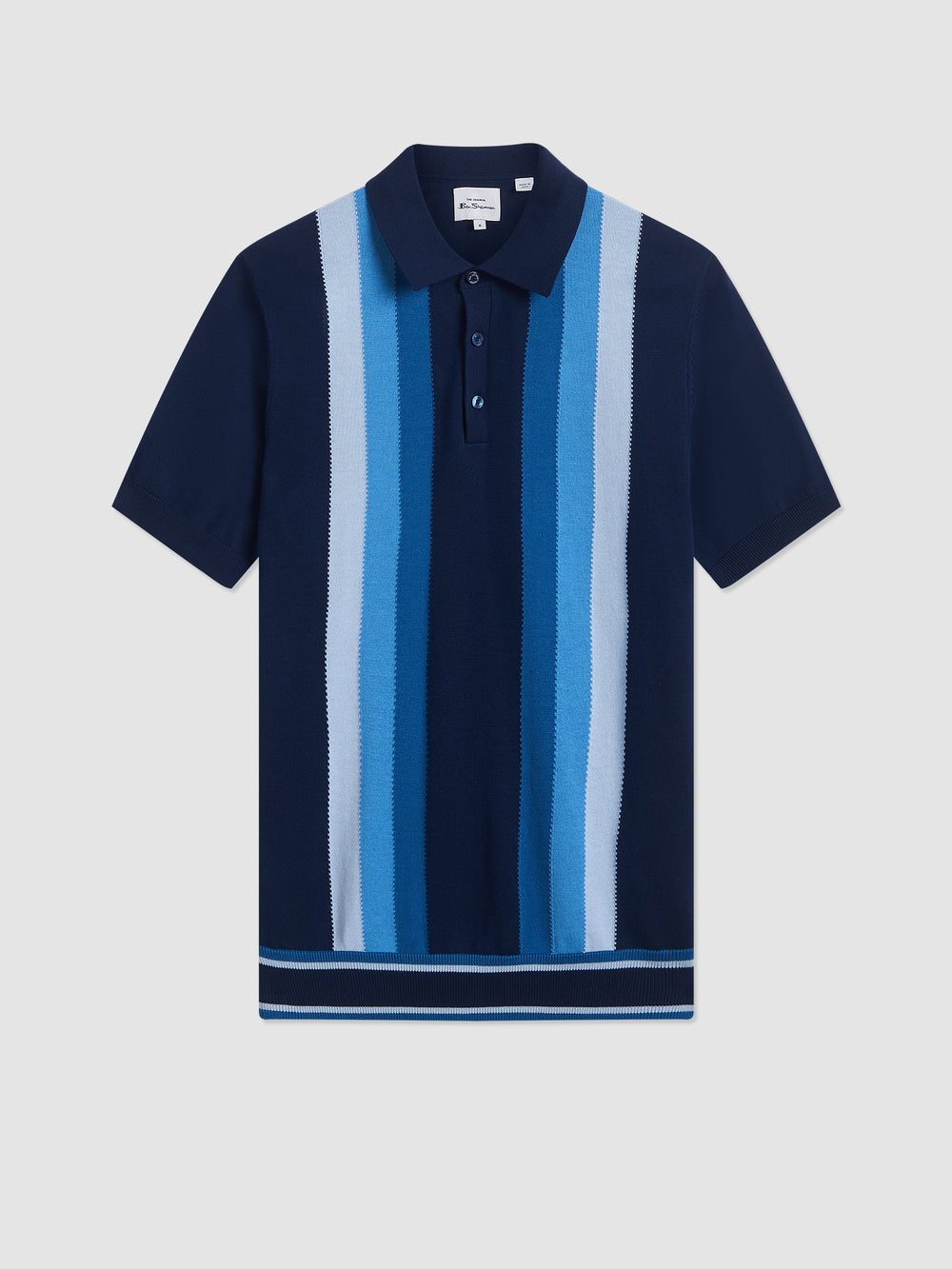 Iconic Gradient Vertical Stripe Mod Knit Polo - Ben Sherman