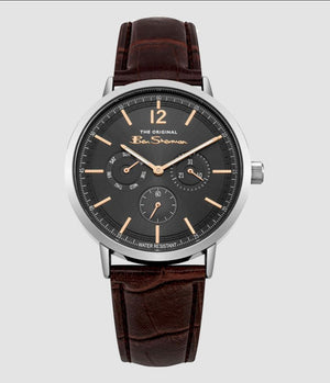 Men's Strap Watch, 40mm - Brown/Grey/Silver