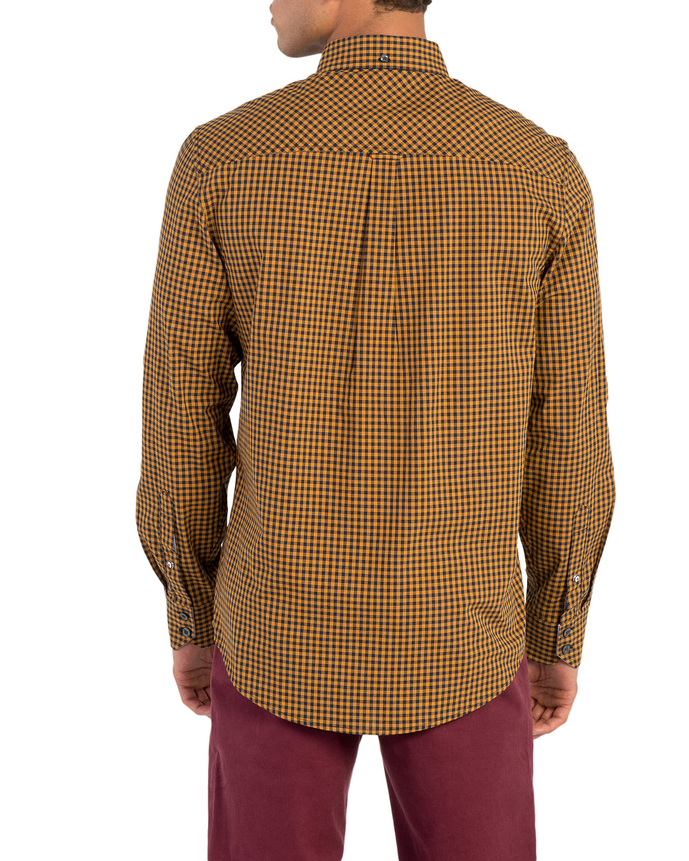 Long-Sleeve Classic Gingham Shirt - Mustard