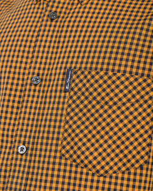 Long-Sleeve Classic Gingham Shirt - Mustard