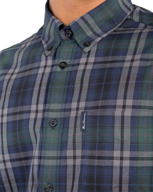 Long-Sleeve Placed End On End Shirt - Dark Green