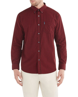 Long-Sleeve Classic Gingham Shirt - Red