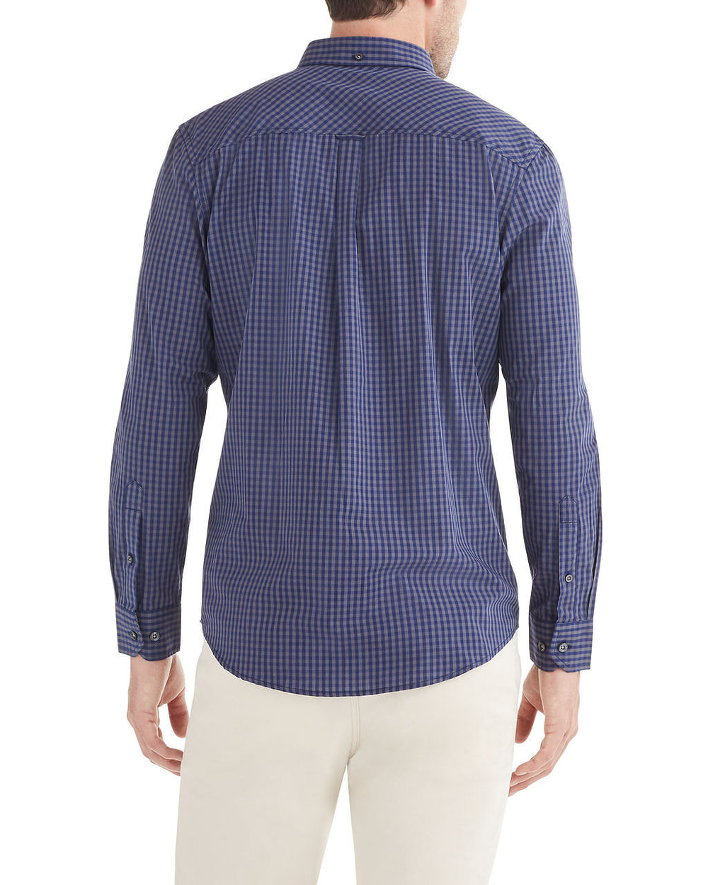 Long-Sleeve Classic Gingham Shirt - Astral Aura