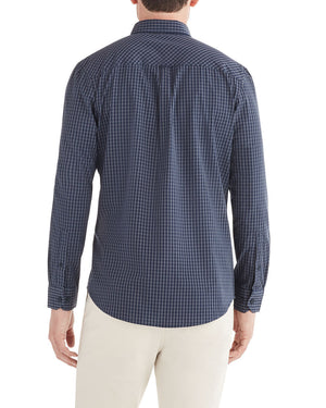 Long-Sleeve Classic Gingham Shirt - Navy Blazer