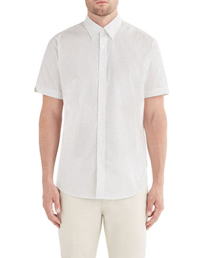 Short-Sleeve Geo Spot Print Shirt - White