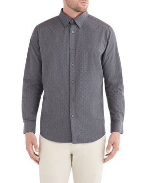 Long-Sleeve Diamond Clip Shirt - Grey