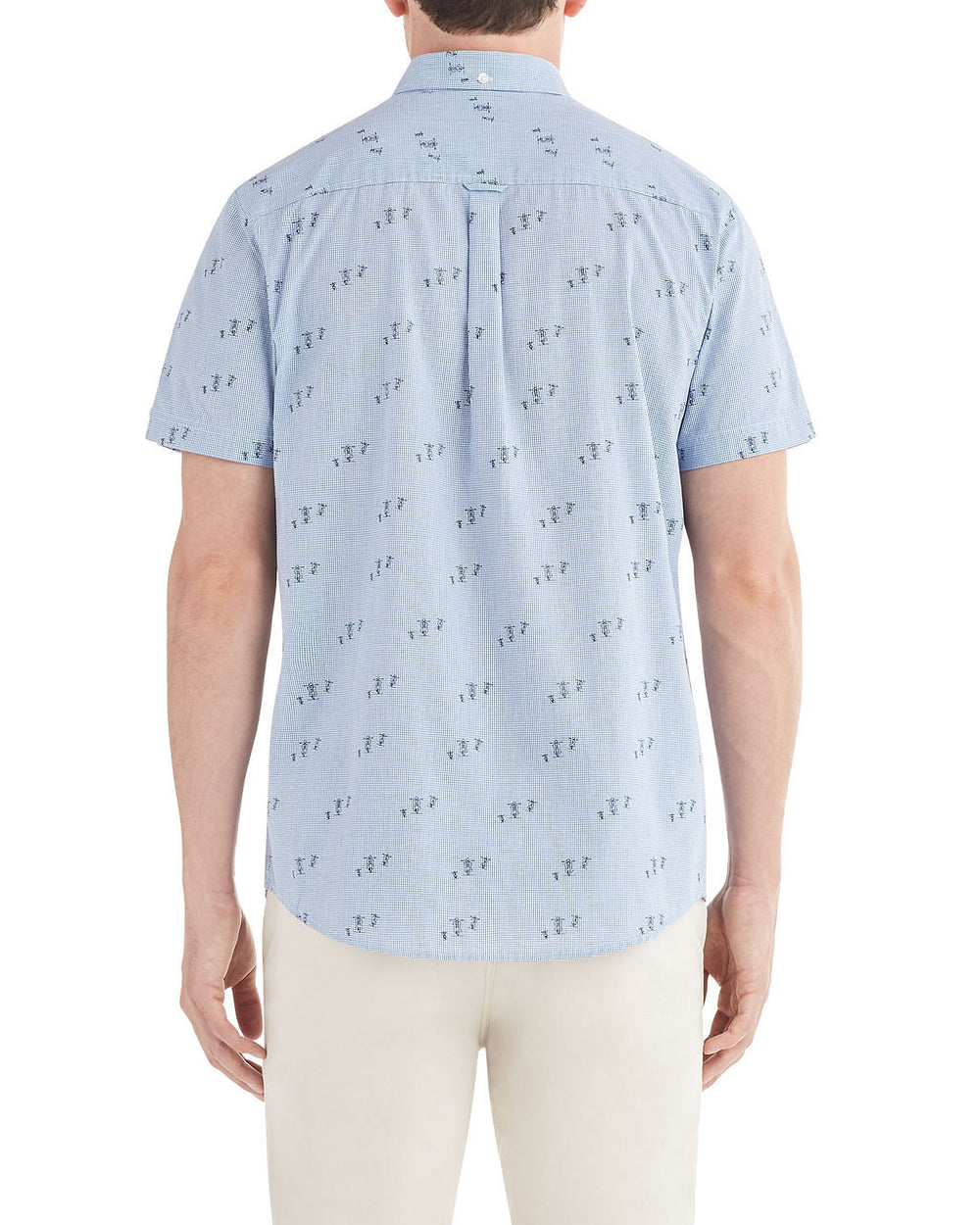 Short-Sleeve Scooter Print Shirt - Light Blue
