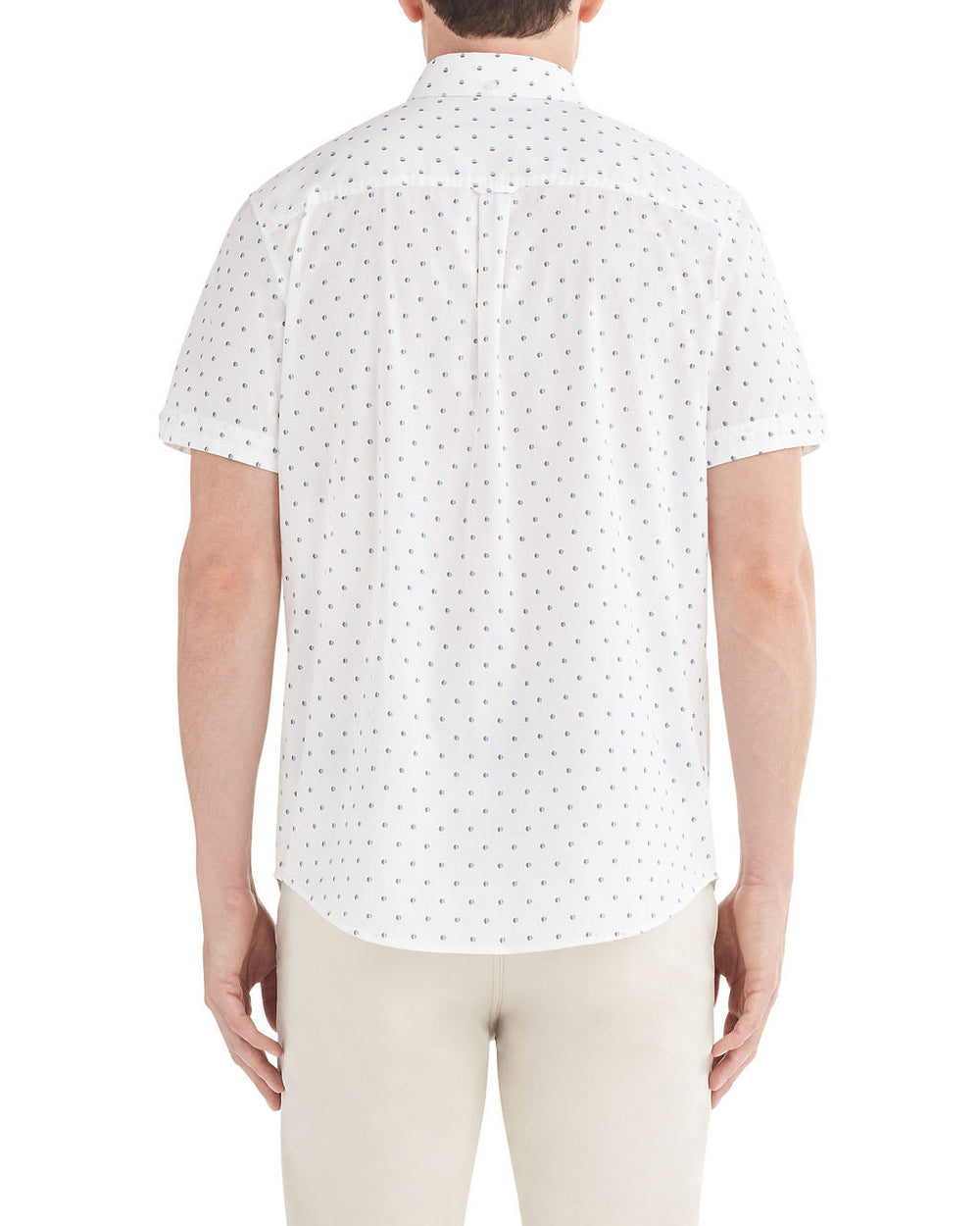 Short-Sleeve Stripe Print Shirt - White
