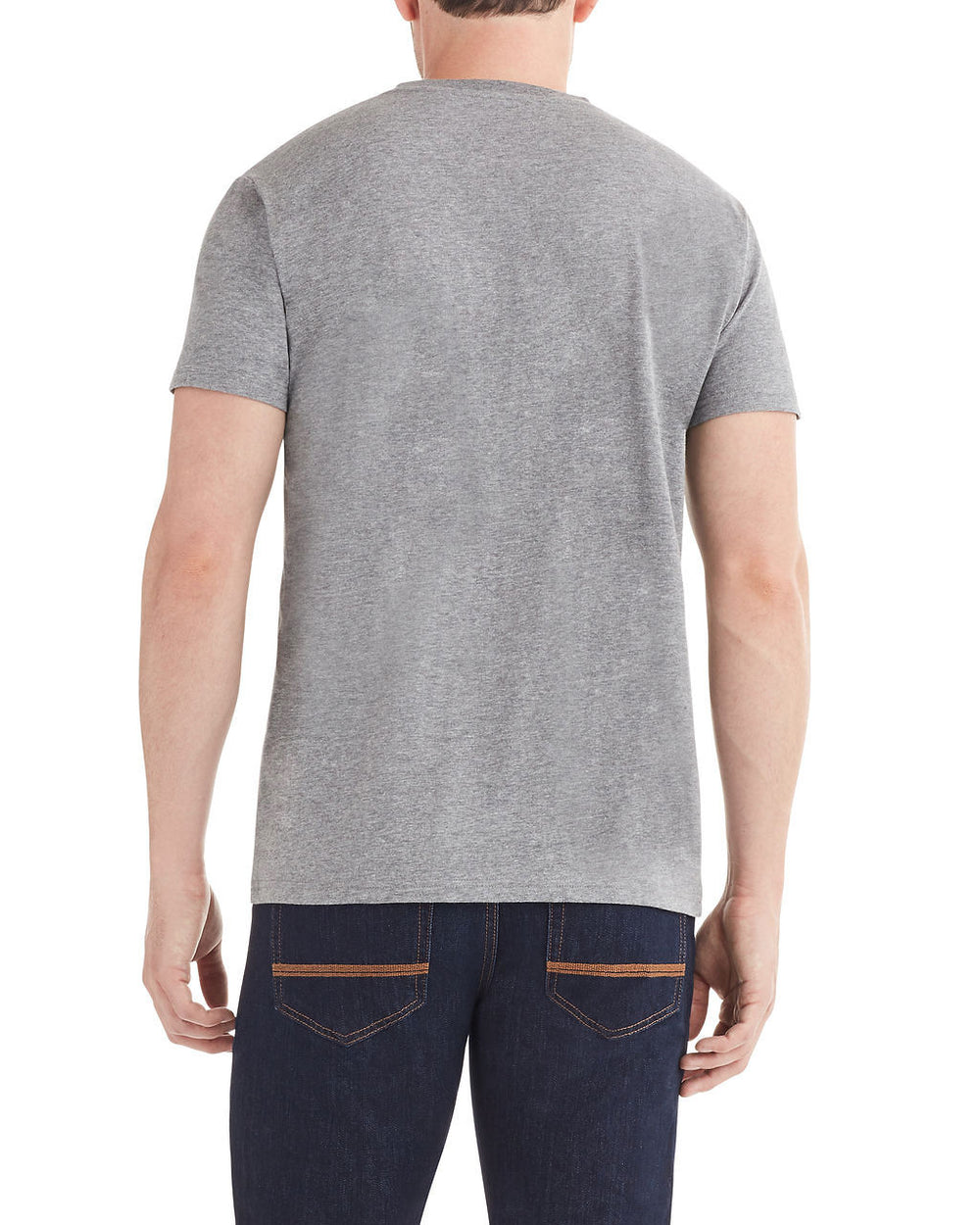 Dot Stripe Pocket Print Styled T-Shirt - Grey