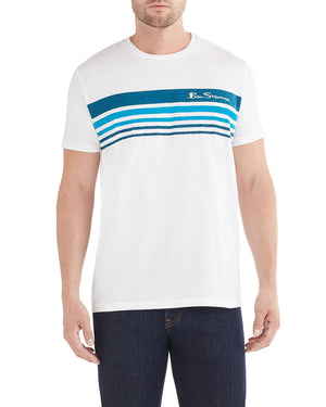 Ombre Stripe Print Styled T-Shirt - White