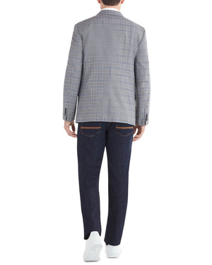 Crown Plaid Check Sportcoat Jacket - Mid Grey