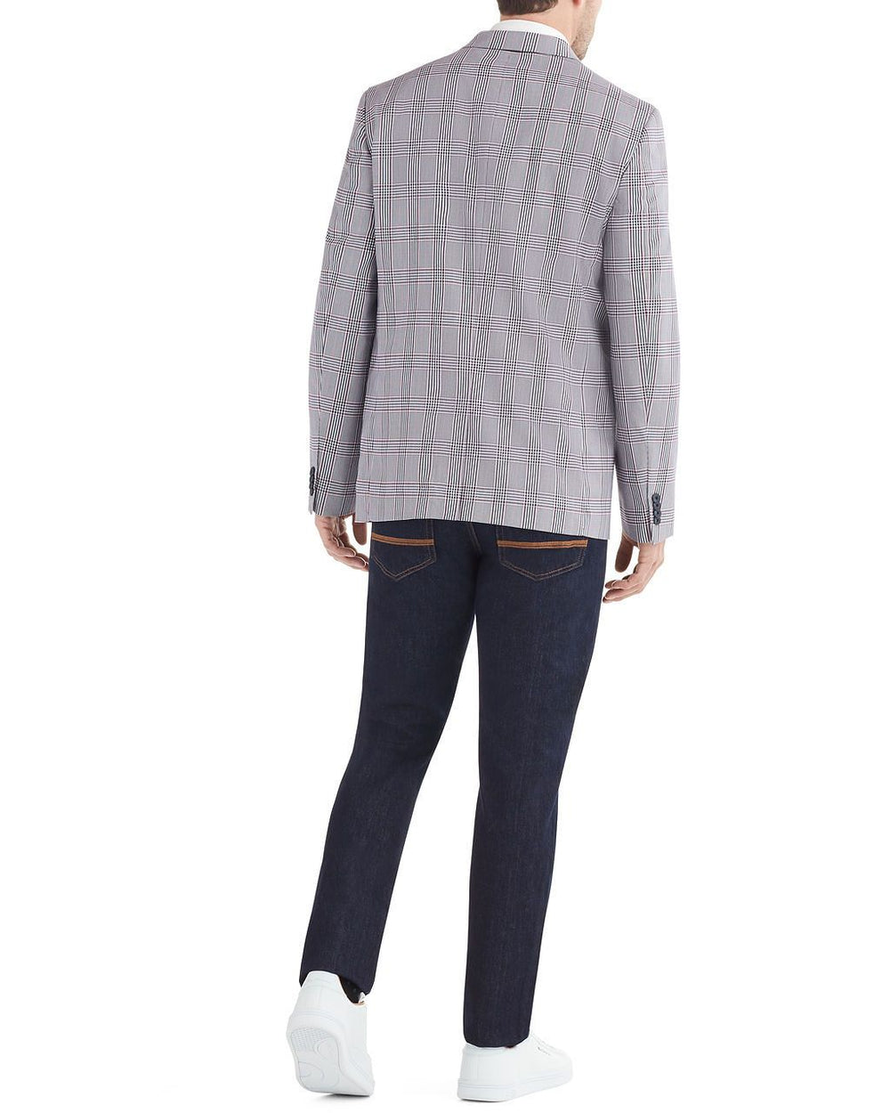 Crown Plaid Check Sportcoat Jacket - Blue and White