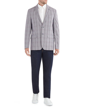 Crown Plaid Check Sportcoat Jacket - Blue and White