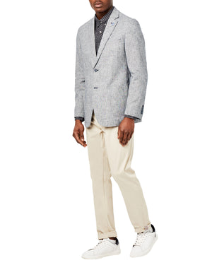 Clere Linen-Texture Sportcoat Jacket - Blue/White