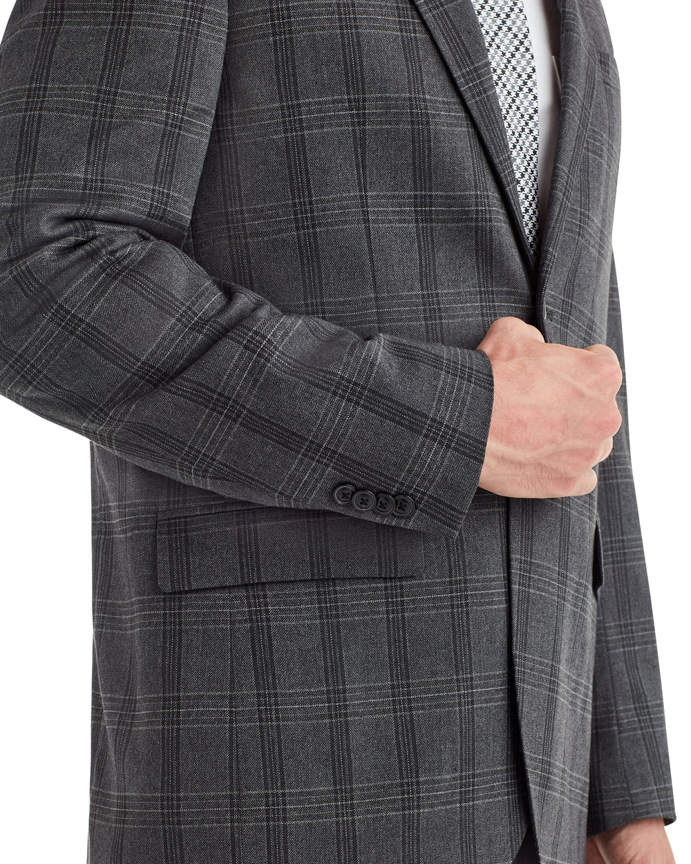 Crown Check Sportcoat Jacket - Charcoal