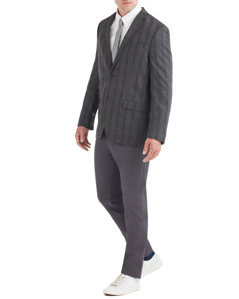 Crown Check Sportcoat Jacket - Charcoal
