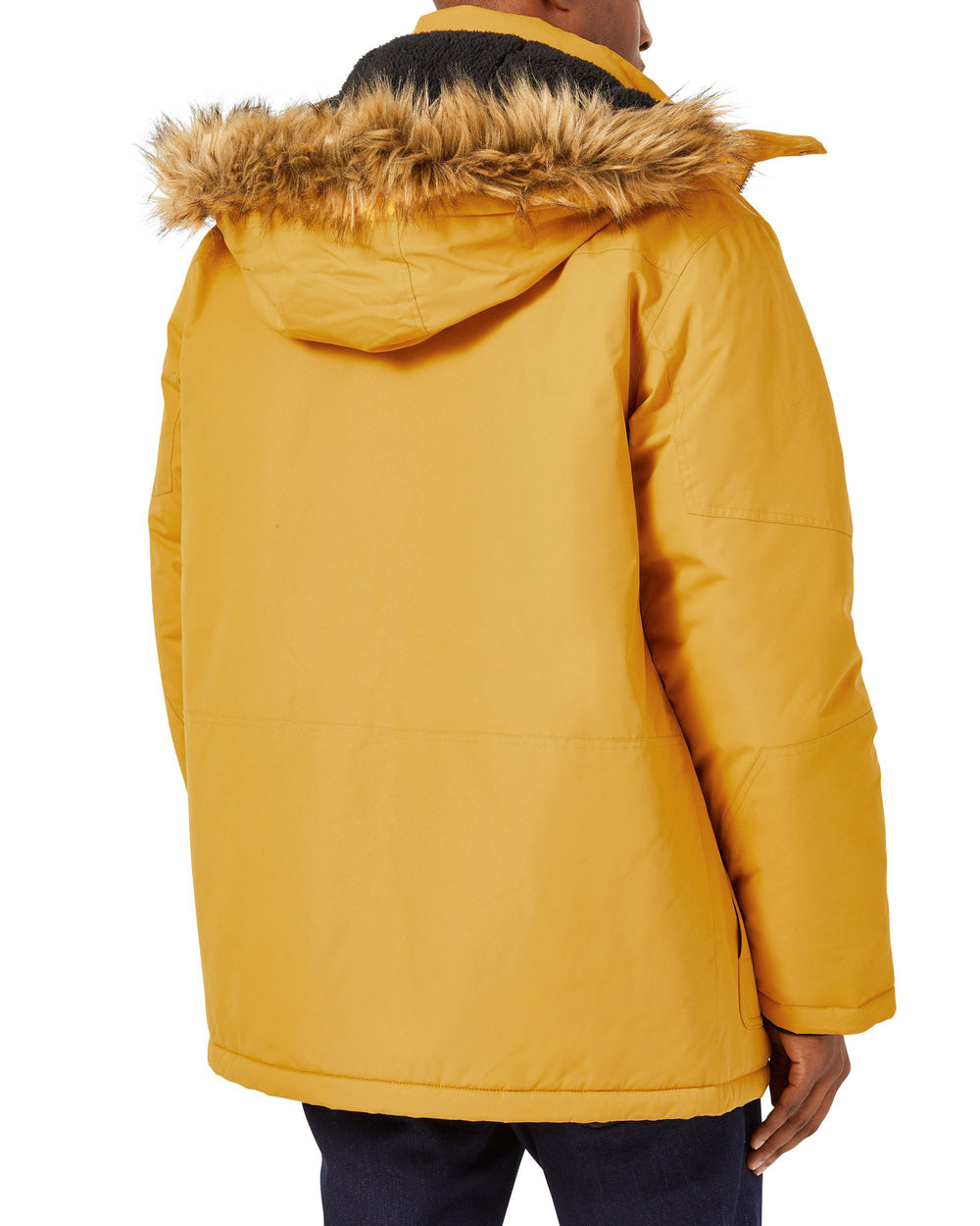 Men's Heavy Snorkel Coat with Faux Fur Hood - Dull Gold