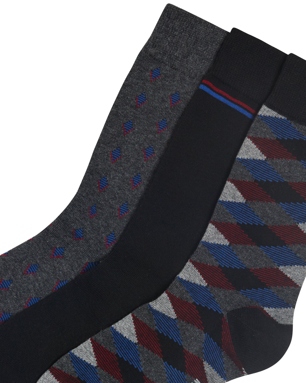 Phil Drake Men's Gift Socks 3-Pack - Black/Grey