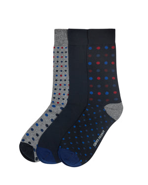 Captain Cutt Men's Gift Socks 3-Pack - Navy/Grey/Multi