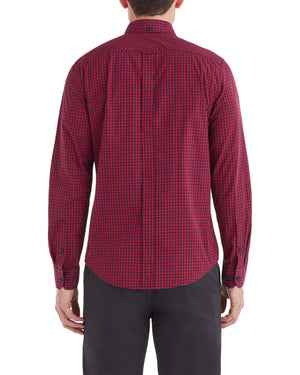 Long-Sleeve Gingham Shirt - Red