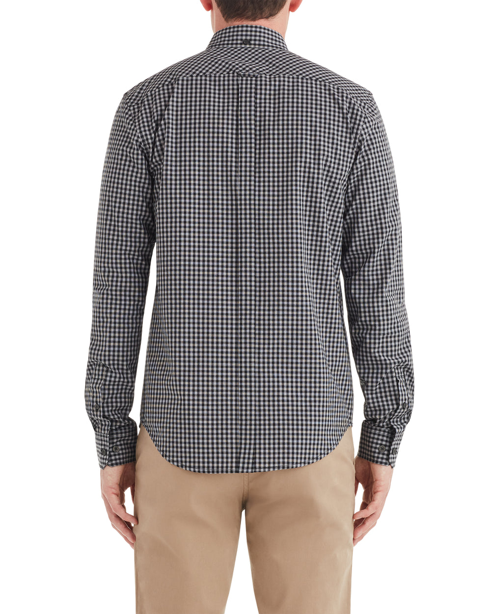 Long-Sleeve Gingham Shirt - Graphite Grey