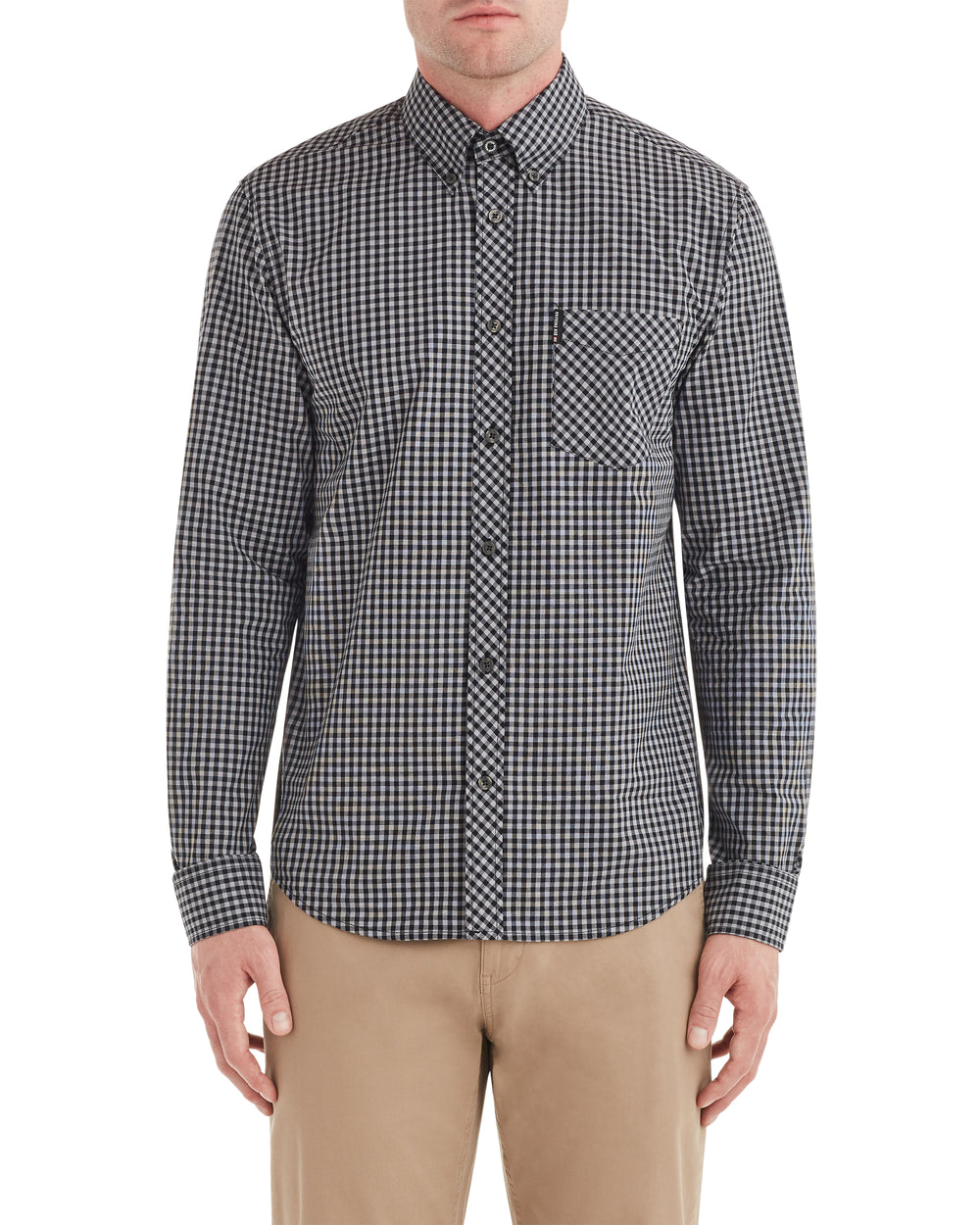 Long-Sleeve Gingham Shirt - Graphite Grey