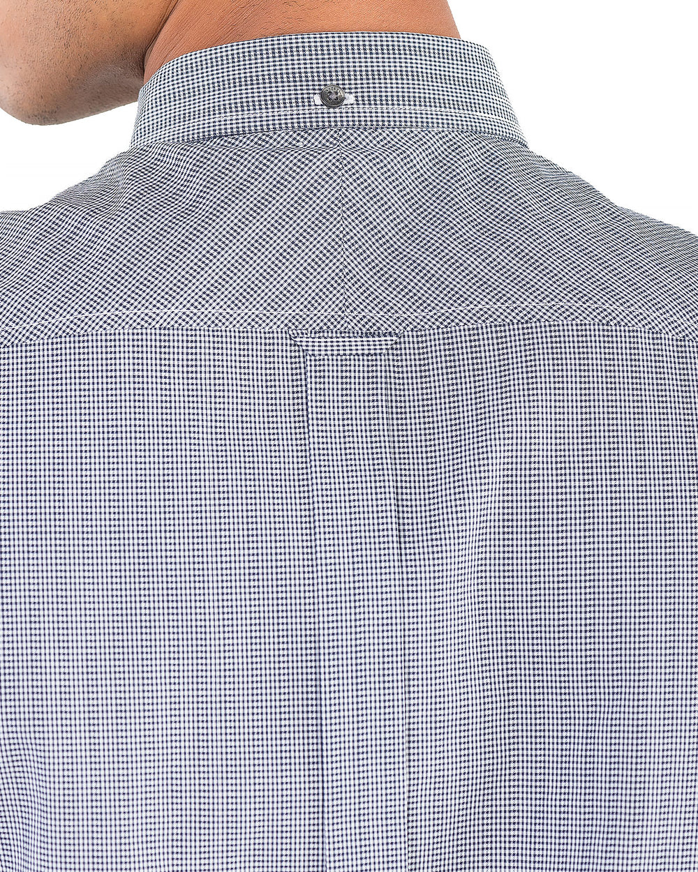 Long-Sleeve Stripe Gingham Shirt - Dark Navy
