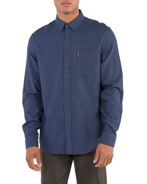 Long-Sleeve Twisted Brushed Shirt - Blue