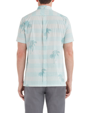 Short-Sleeve Palm Print Shirt - Sea