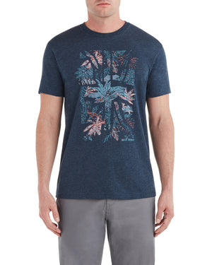 Tropical Union Jack Graphic Tee - Midnight Navy